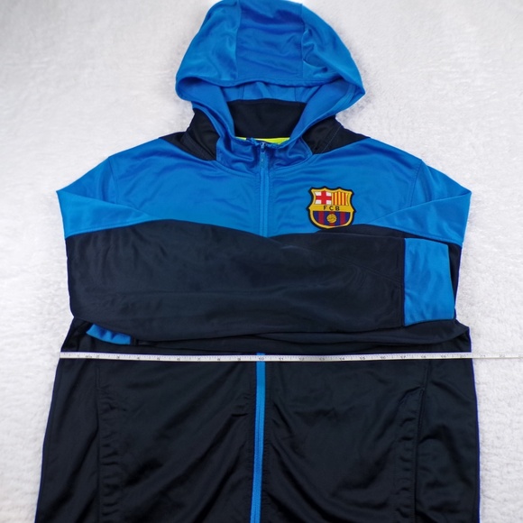 FC Barcelona Hoodie Mens Size Medium Blue/Black Full Zip - Picture 4 of 11